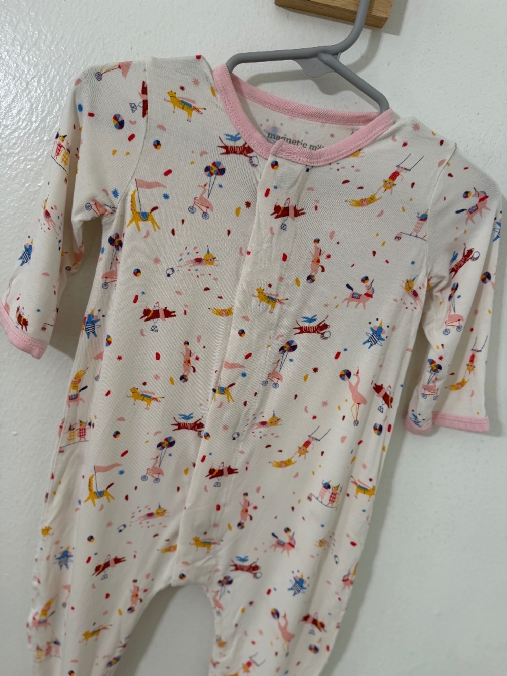 Magnetic Me Circus Graphic Print Footed Sleeper One Piece 3-6 Months Modal